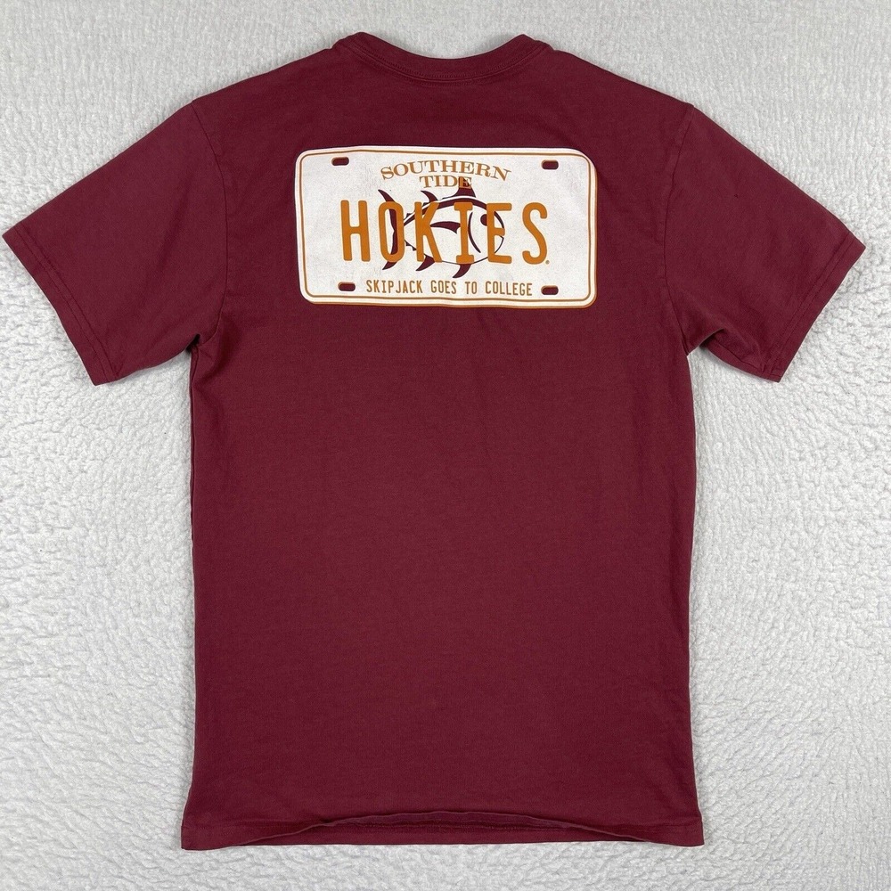 Virginia Tech Shirt Mens XS Red Southern Tide Tee Hokies VT College Travel Sport